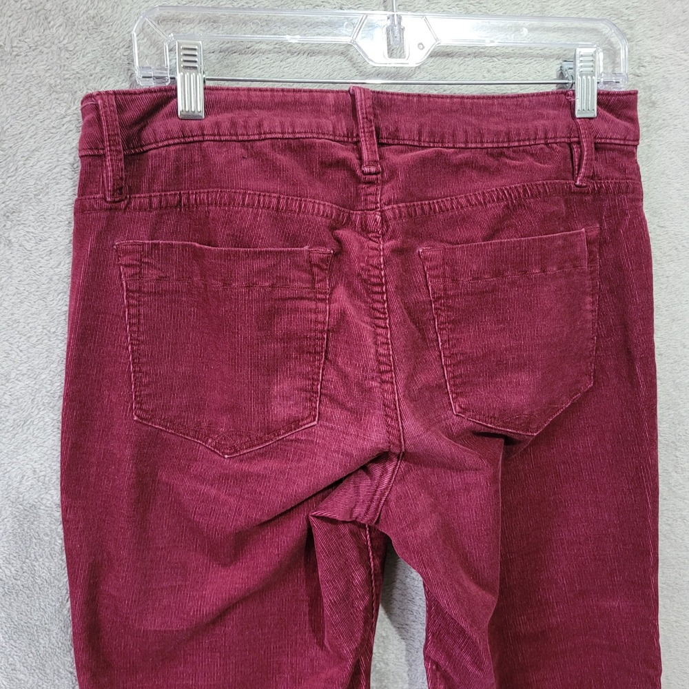 Christopher Blue 8 wine red corduroy pants slim leg mid rise twee preppy office - Picture 5 of 16